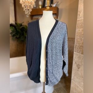 Sparkle & Fade color block black and gray sweater cardigan size small
